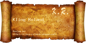Kling Roland névjegykártya