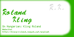 roland kling business card